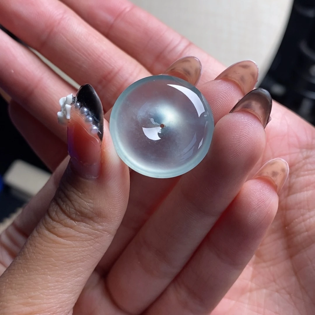 翡翠未镶嵌颈饰上新玻璃底淡晴底冰透平安扣吊坠