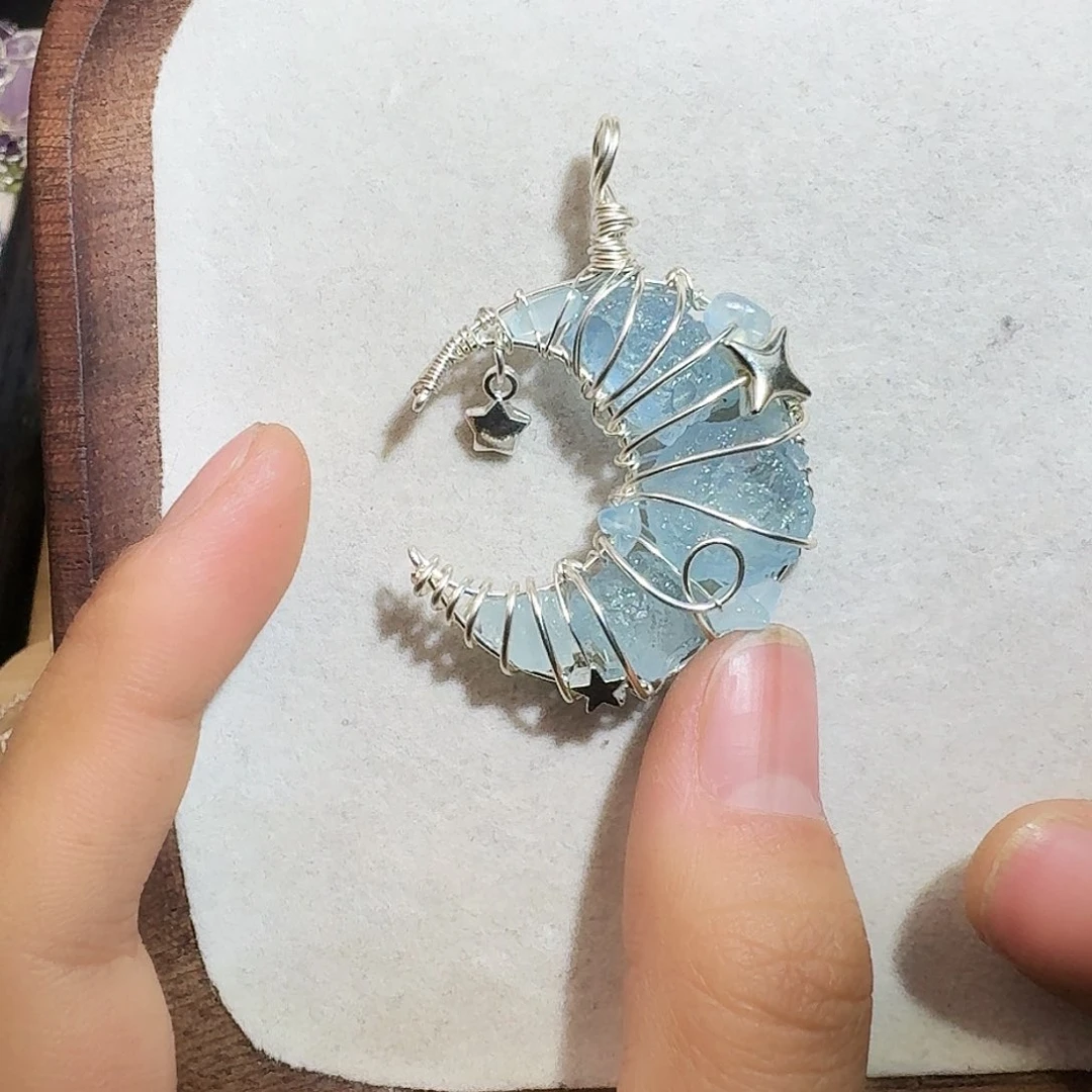 九***花手工定制月亮项链