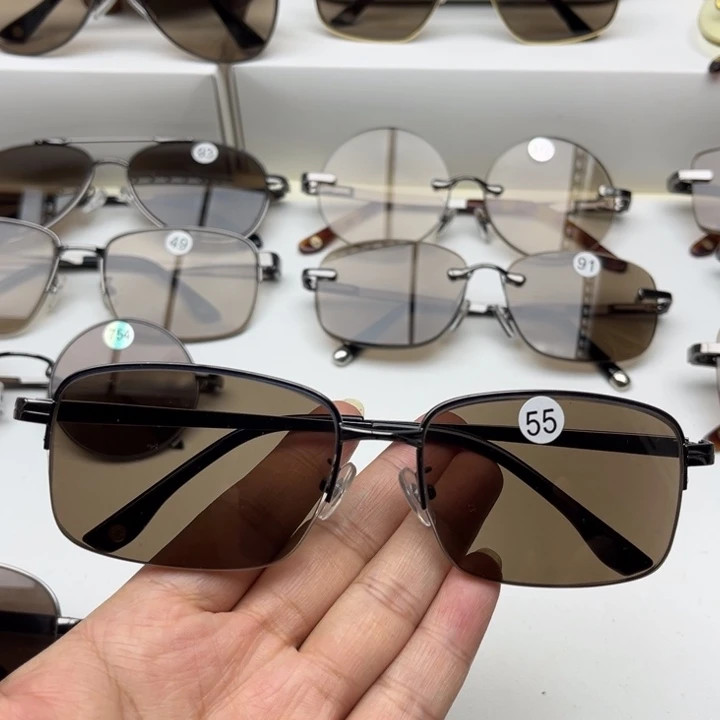 无框款深茶色半框，55