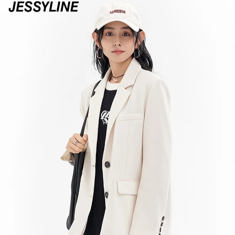 JESSYLINE2024春季专柜款 杰茜莱百搭纯色小西装女潮 411107027