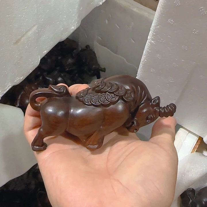 木黑檀木12金钱牛一只