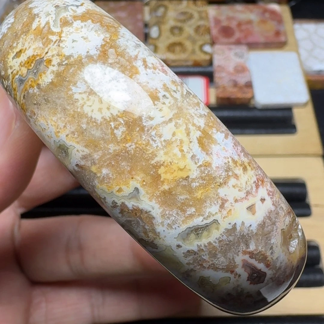 硅化玉纯天然色有机玉石未镶嵌60.5圈口