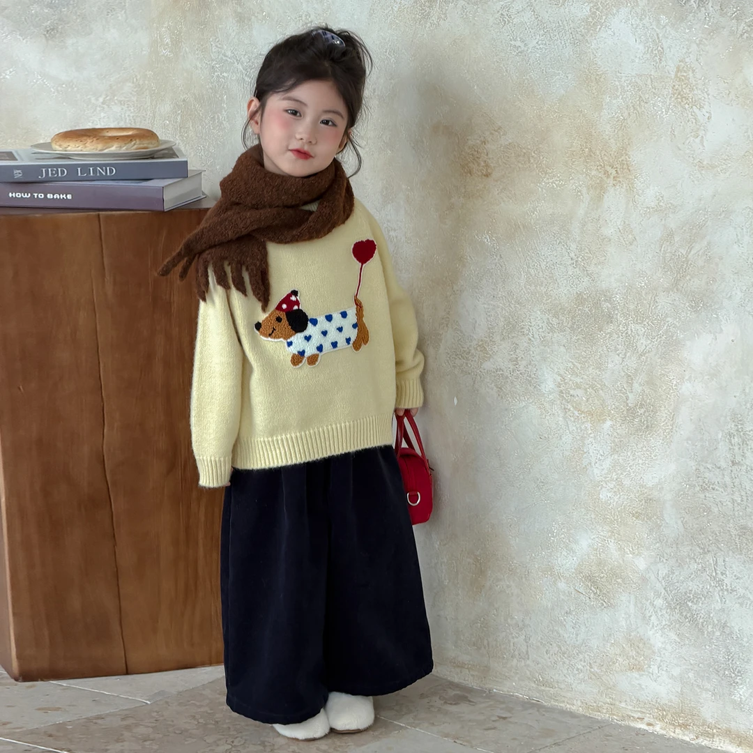 女童冬装毛衣2025新款洋气女宝宝内搭打底衫儿童秋冬季套头毛线衣