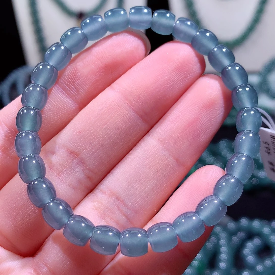 翡翠未镶嵌手链天然a货翡翠手串6.5