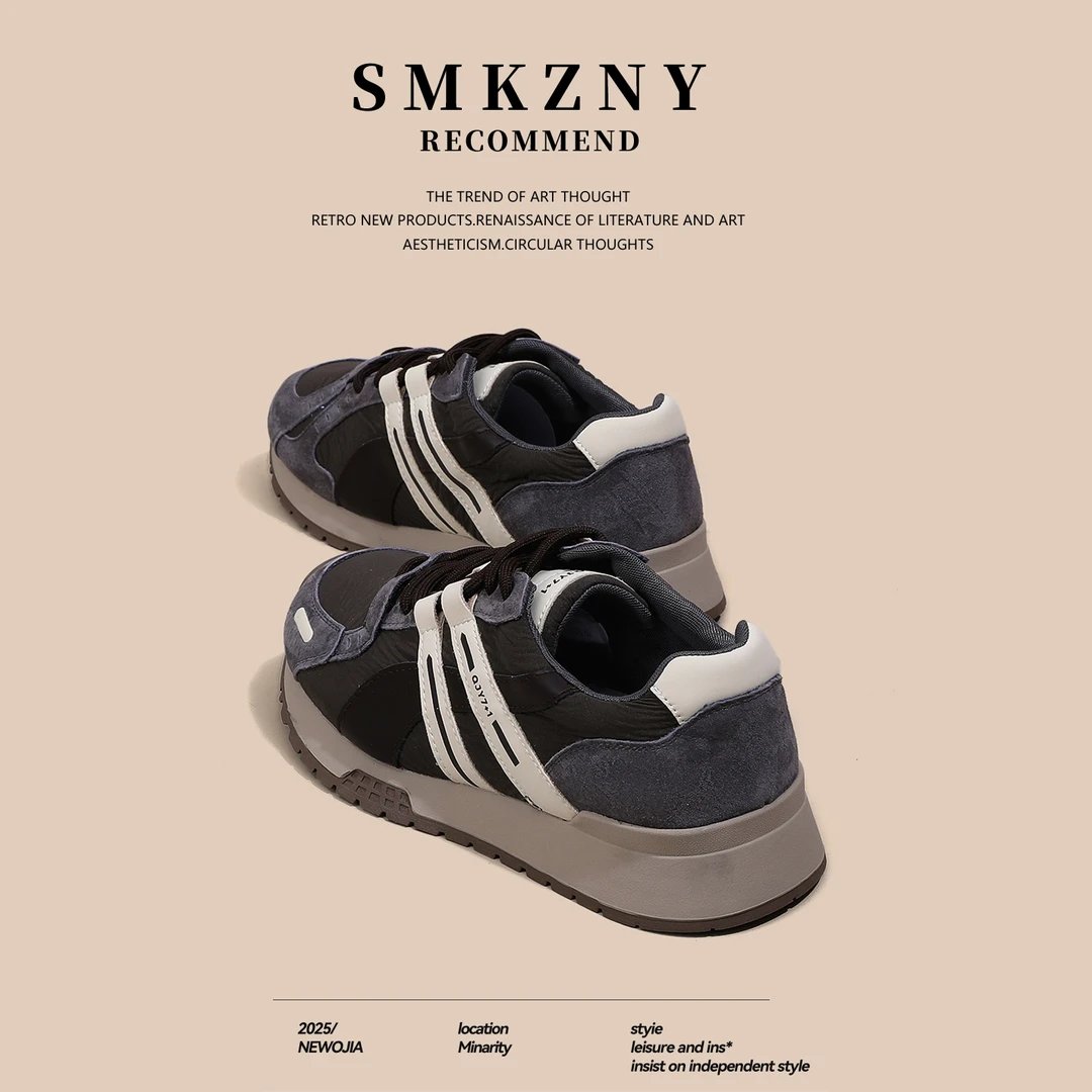 欧货爆款厚底德训鞋女2025新款秋季鞋子百搭薄款拼色运动休闲板鞋