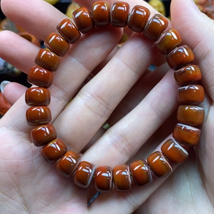 玛瑙/玉髓未镶嵌手串战国红手串