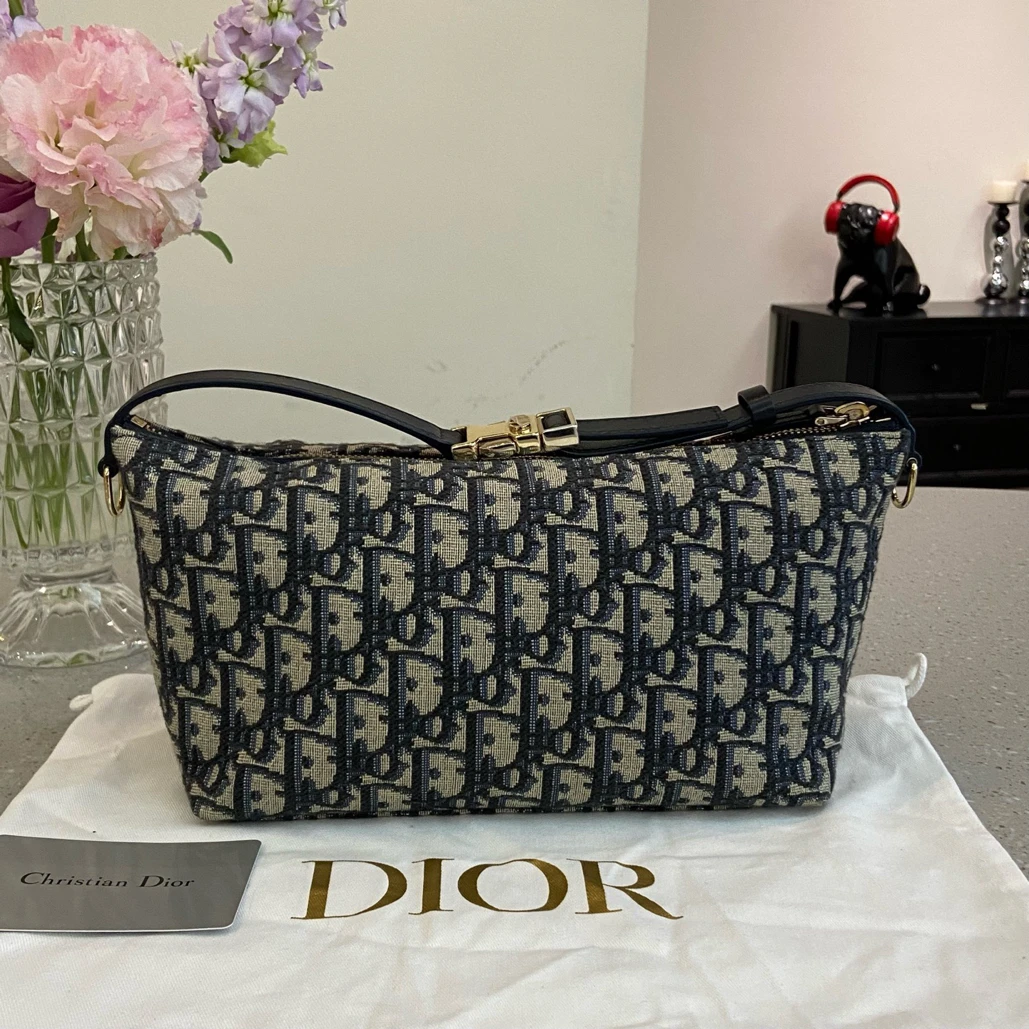 95新 DIOR/迪奥 老花帆布饭盒包手提包