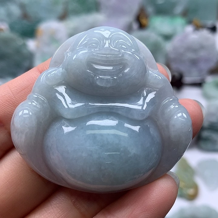 翡翠未镶嵌颈饰大佛卡厚11+