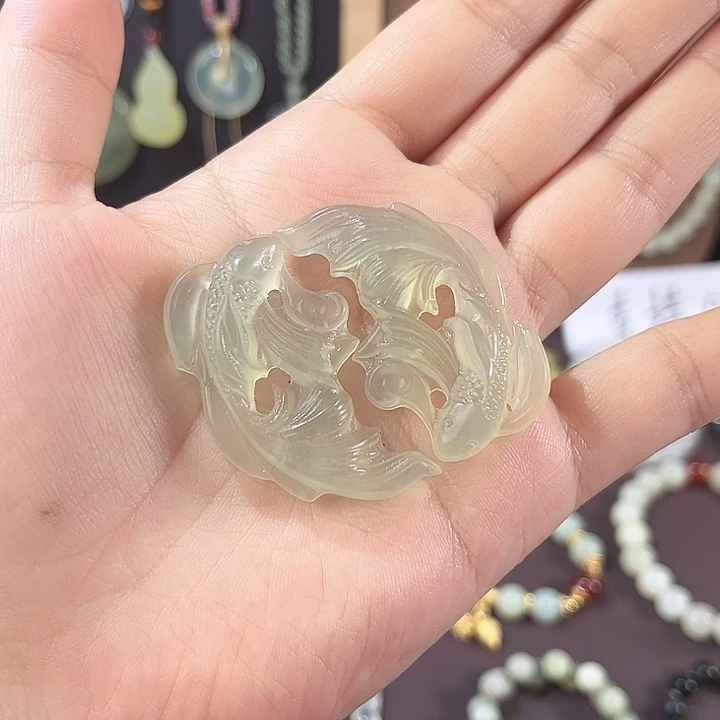 蛇纹石玉未镶嵌吊坠(赠链)福利双鱼配