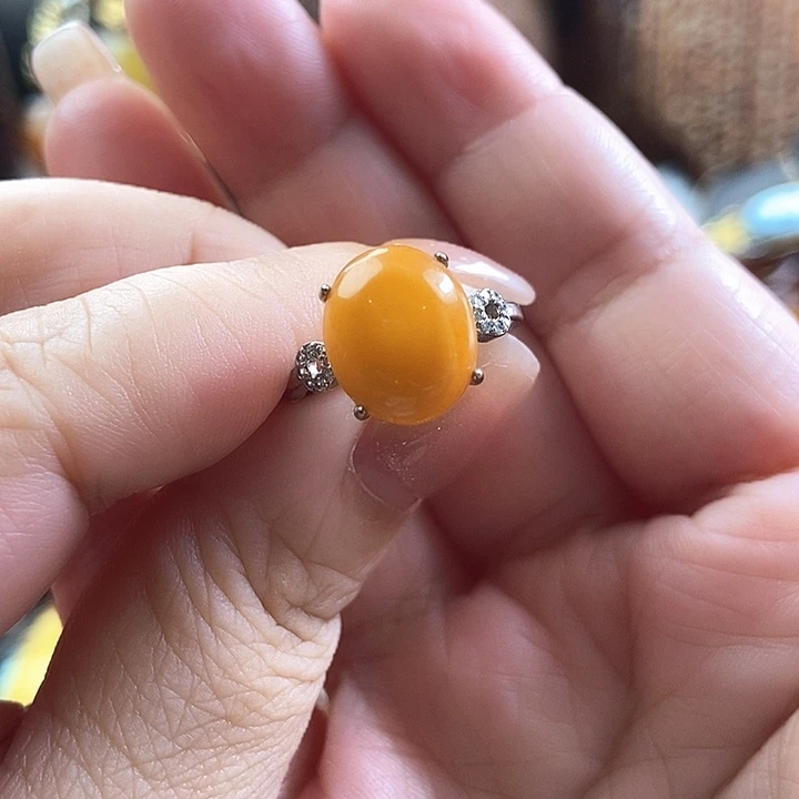 琥珀银S925镶嵌颈饰吊坠