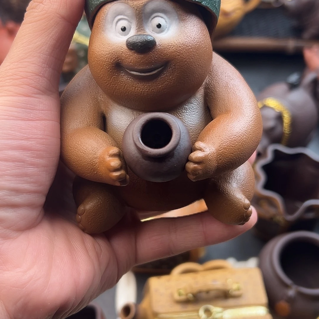 紫砂茶壶壶底刻满水里