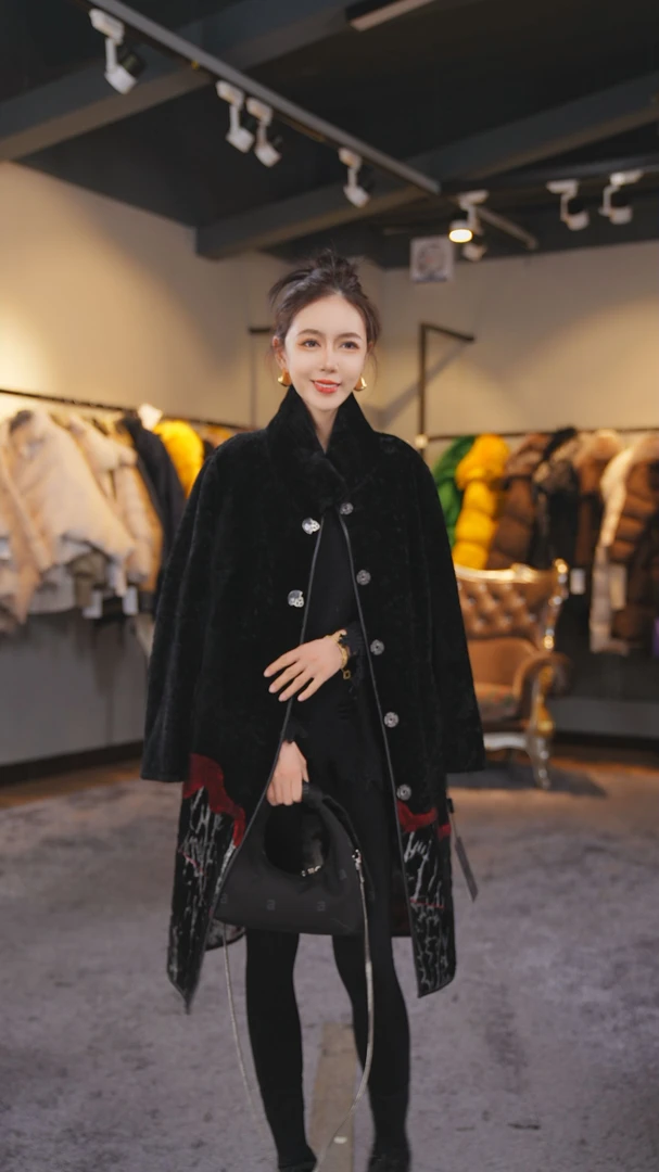 YJ【邢邢推荐】新款时尚皮毛一体外套20667