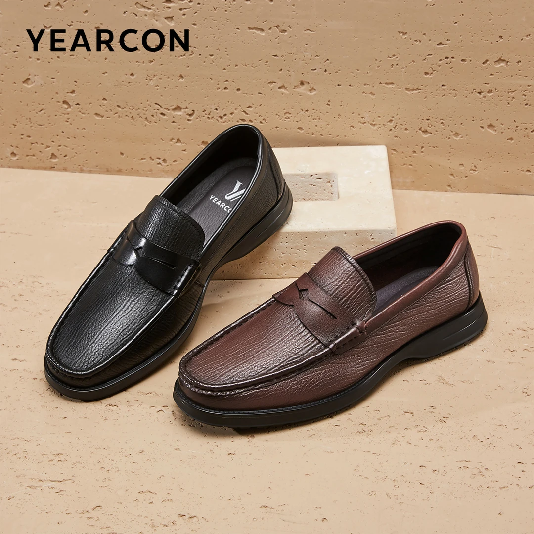 意尔康男鞋春秋真皮商务休闲皮鞋男士低帮乐福鞋英伦风单鞋高级感