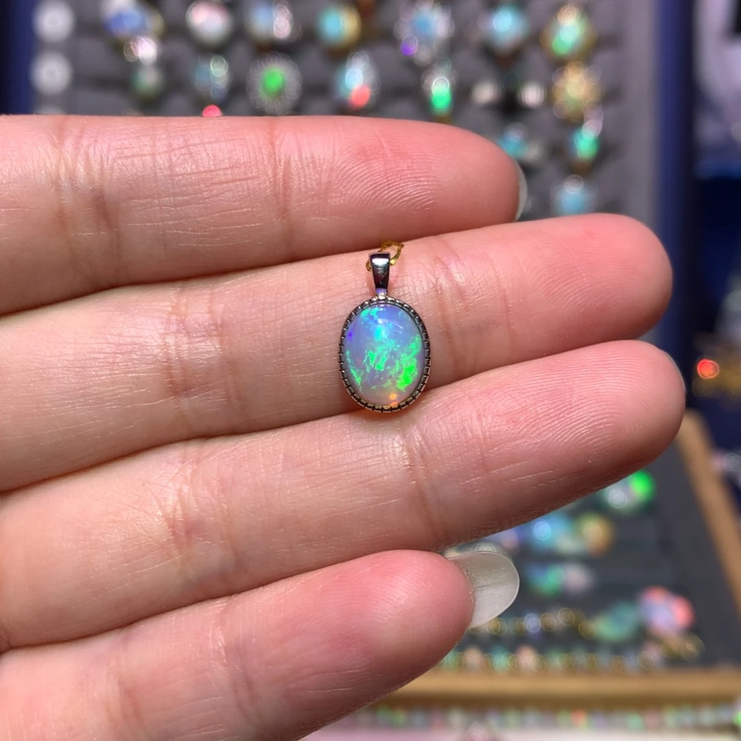 银S925镶嵌欧泊吊坠款式