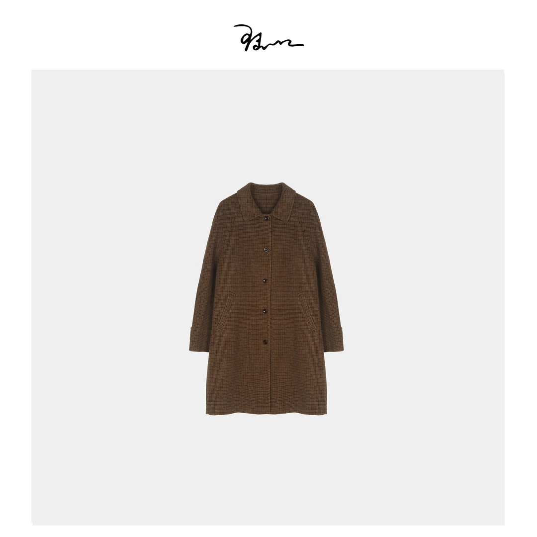 【曼古大衣】陆一口女装定制复古美丽诺羊毛立领长款手工大衣外套