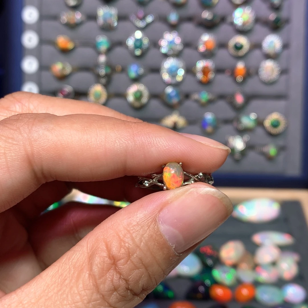 欧泊戒指戒指银S925镶嵌我**蒋