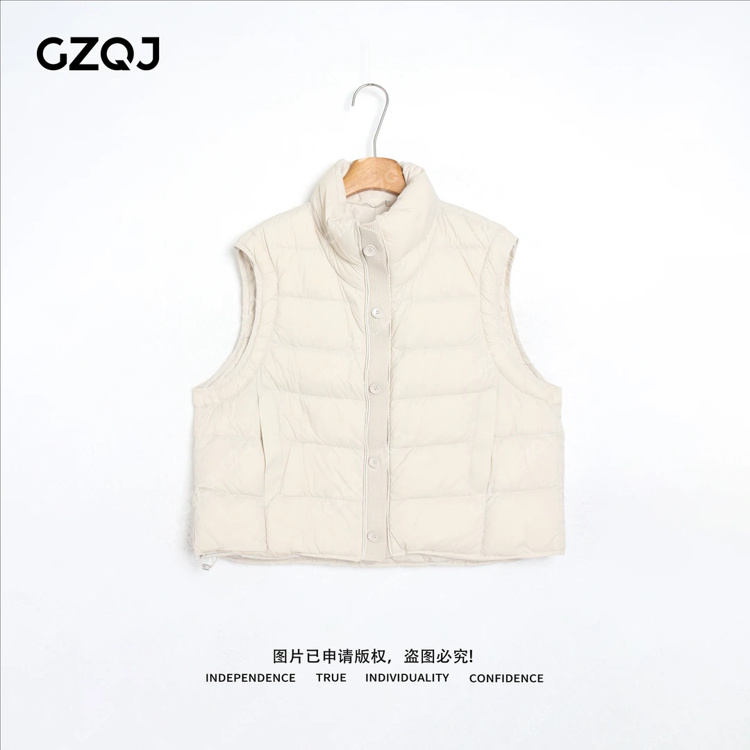 老琴私服【通勤利器】90白鸭绒上衣羽绒服无袖马甲女冬季新款 0696