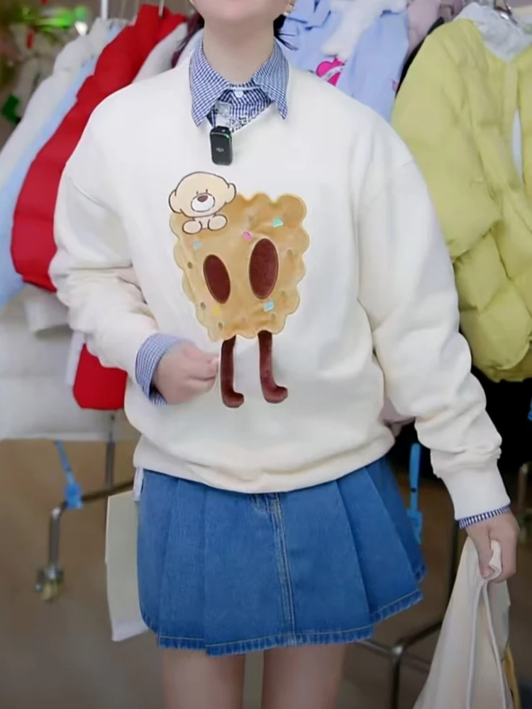 【济州岛】小众立体贴布饼干纸袋人卫衣