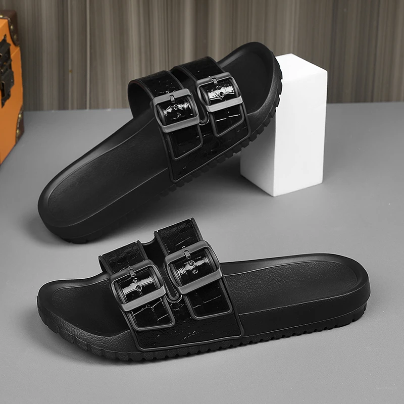 夏季松糕底透气纯色防滑一字拖凉拖鞋潮流休闲时尚外穿厚底夏天