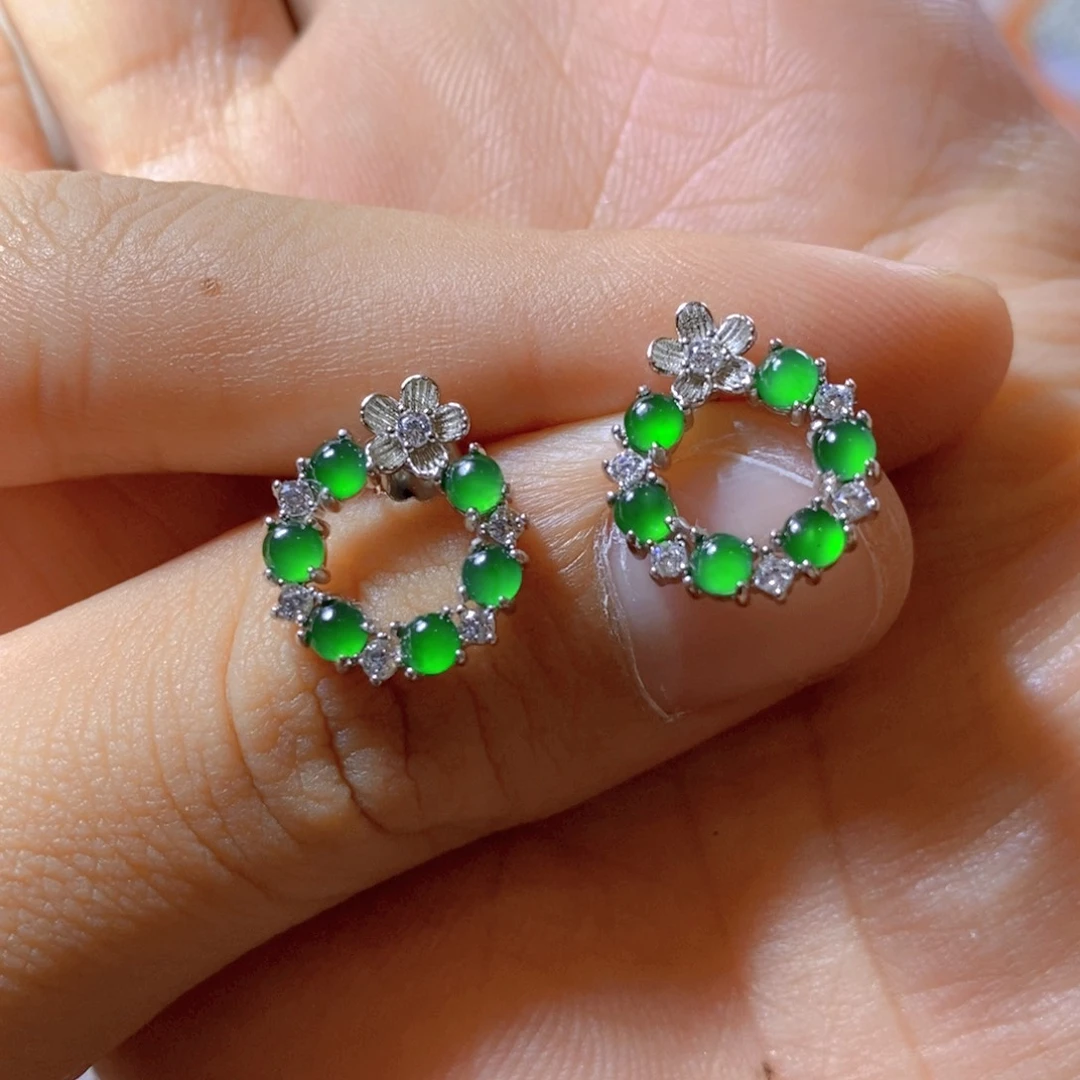 翡翠颈饰银S925镶嵌天然翡翠