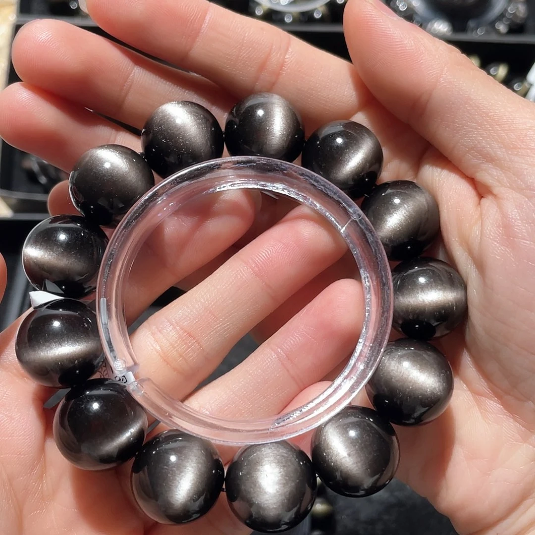 黑曜岩未镶嵌手链肥***掉