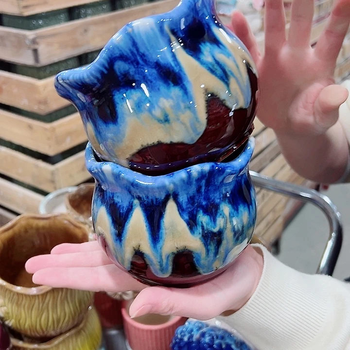 有孔，凑单福利满10元发货陶瓷多肉花盆！