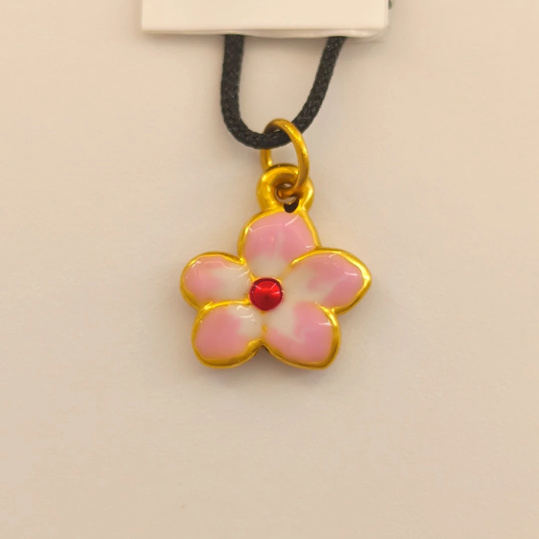 足金999樱花提溜吊坠送宝宝礼物硬金（实际克重多退少补）