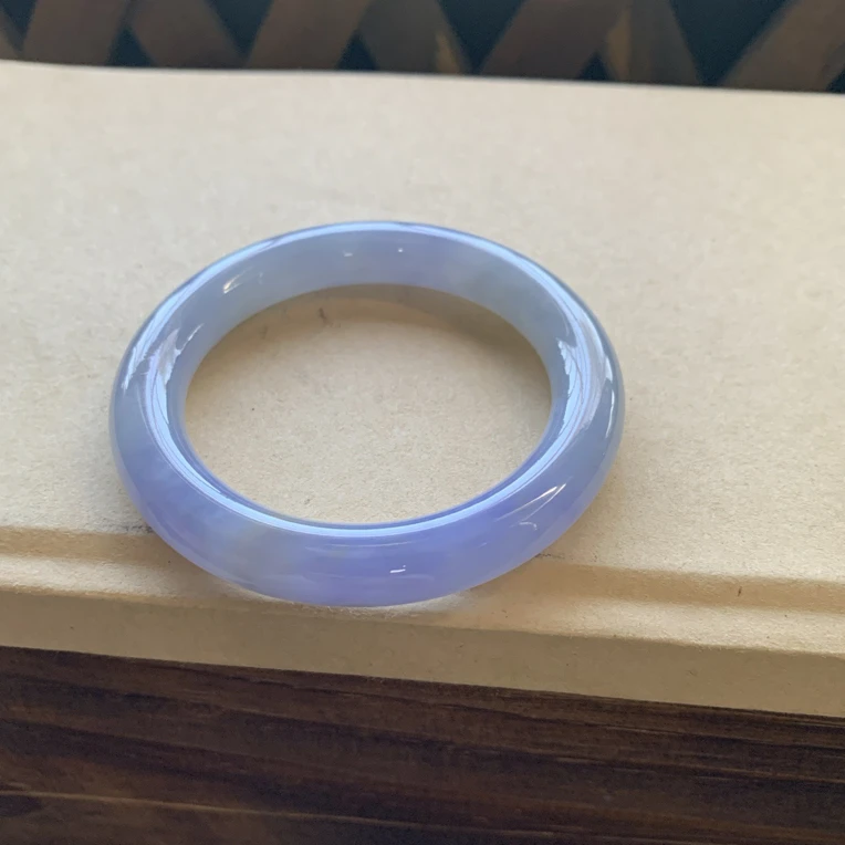 冰透浓紫圆条手镯，特价59800圈口57.9-11-11.2，天然翡翠缅A小纹