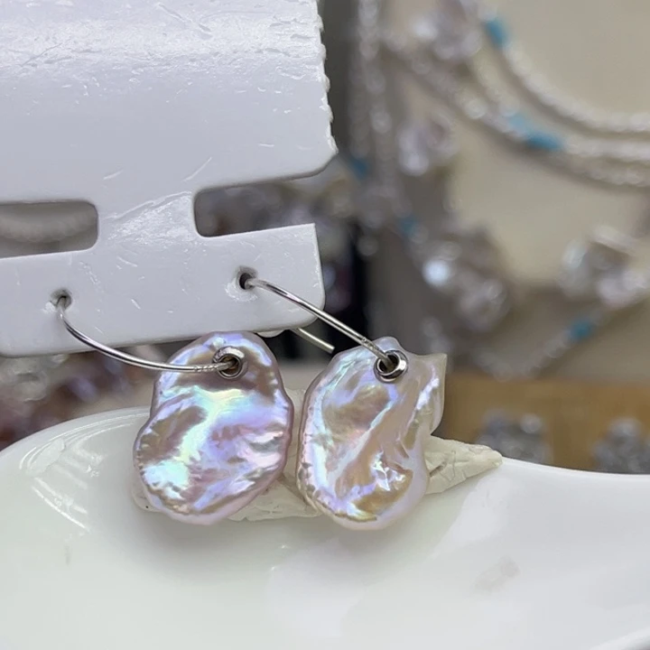 淡水珍珠耳饰银S925镶嵌