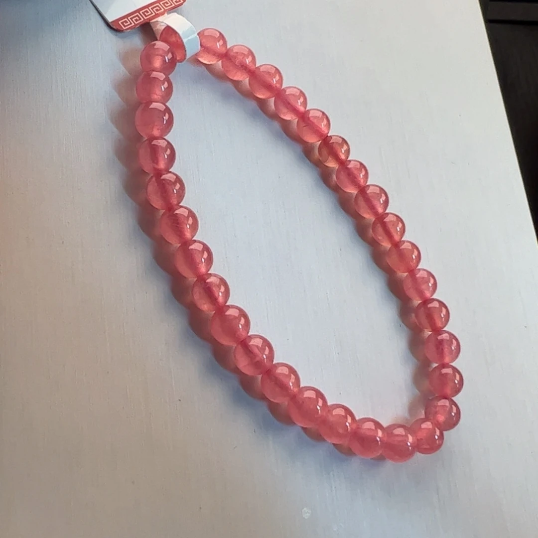 未镶嵌菱锰矿（红纹石）手串