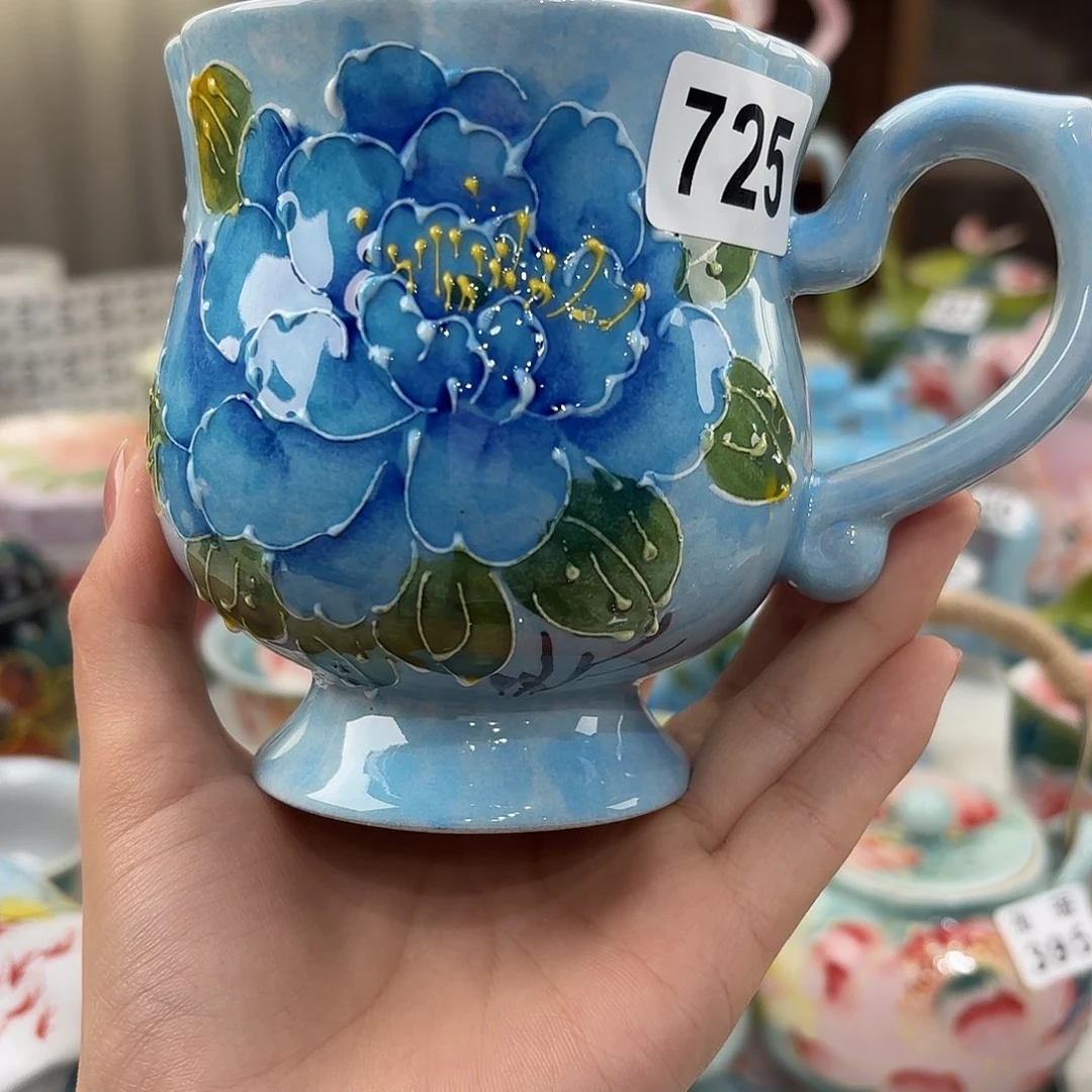 景德镇手绘高温釉下彩陶瓷茶具