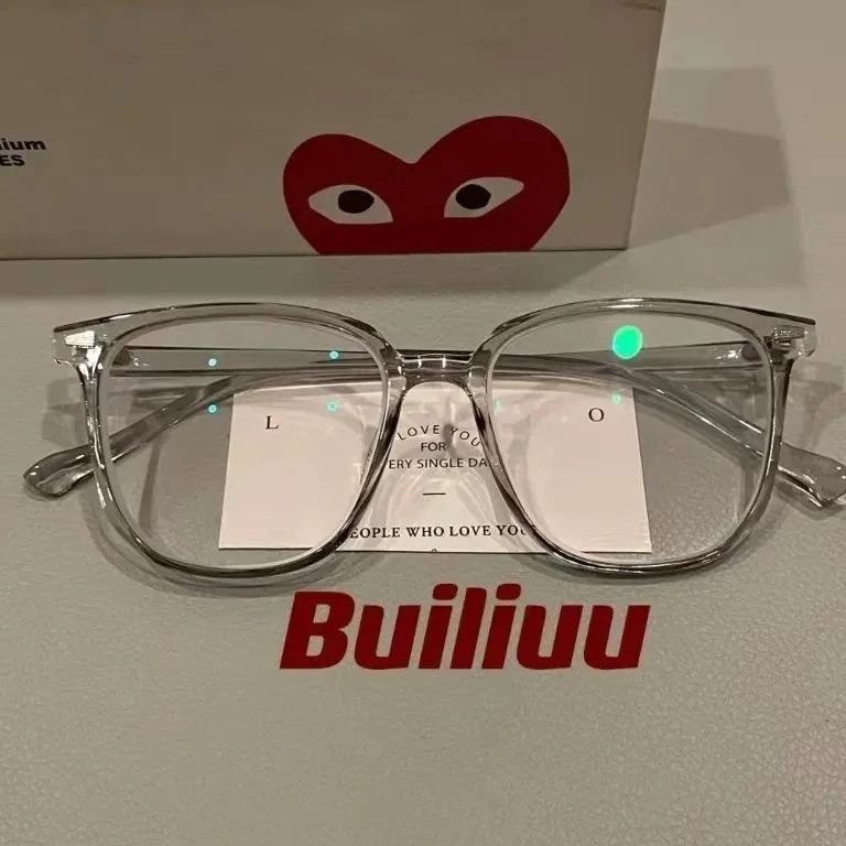 经典冷茶色超轻大框近视眼镜女百搭学生男复古平光镜潮素颜神器