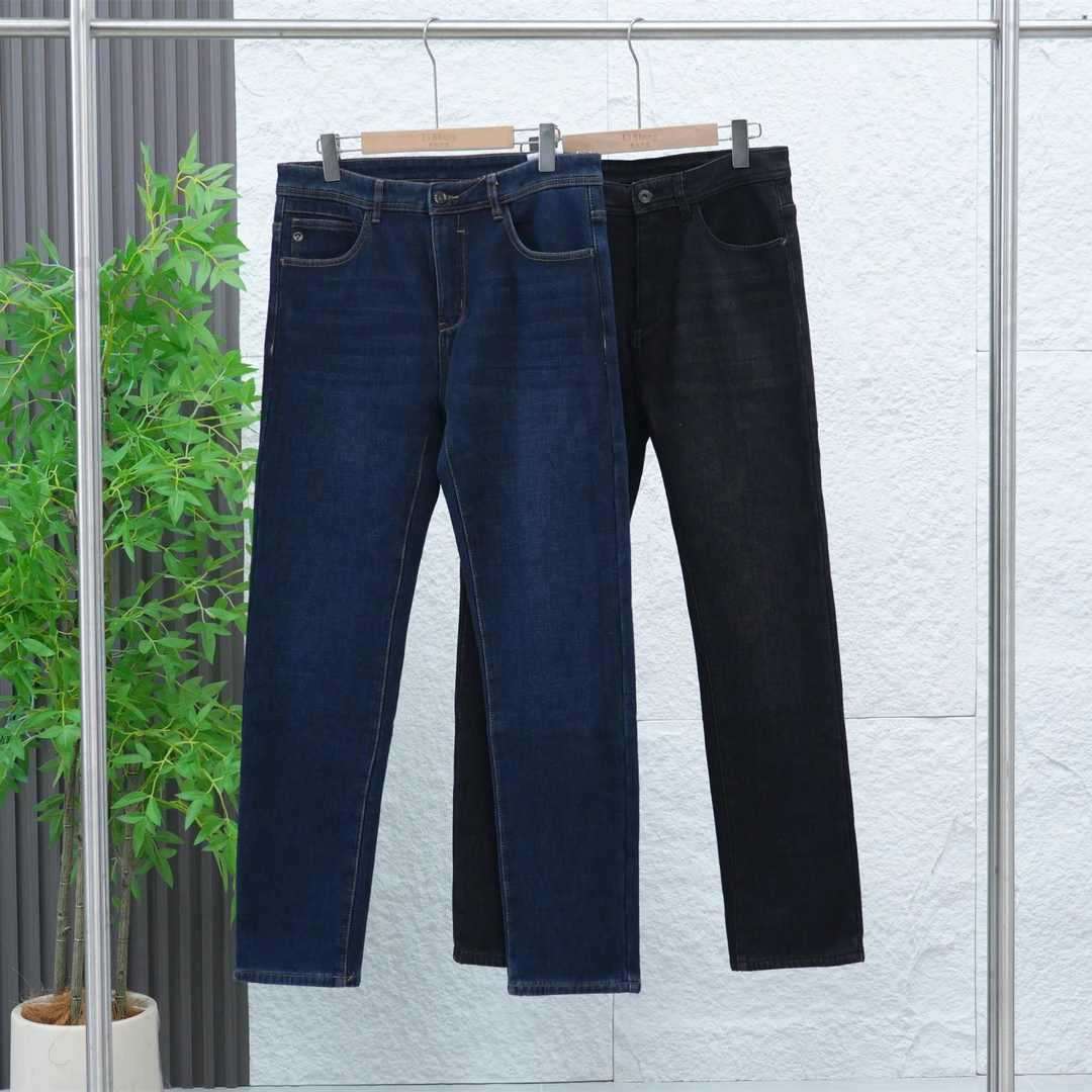 秋冬款男士常规款拉链直筒加绒牛仔裤休闲时尚百搭Z1893-1718