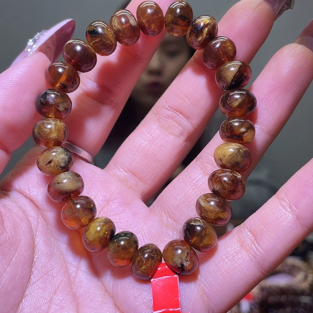 琥珀未镶嵌裸石抚顺琥珀10+蜜蜡手串