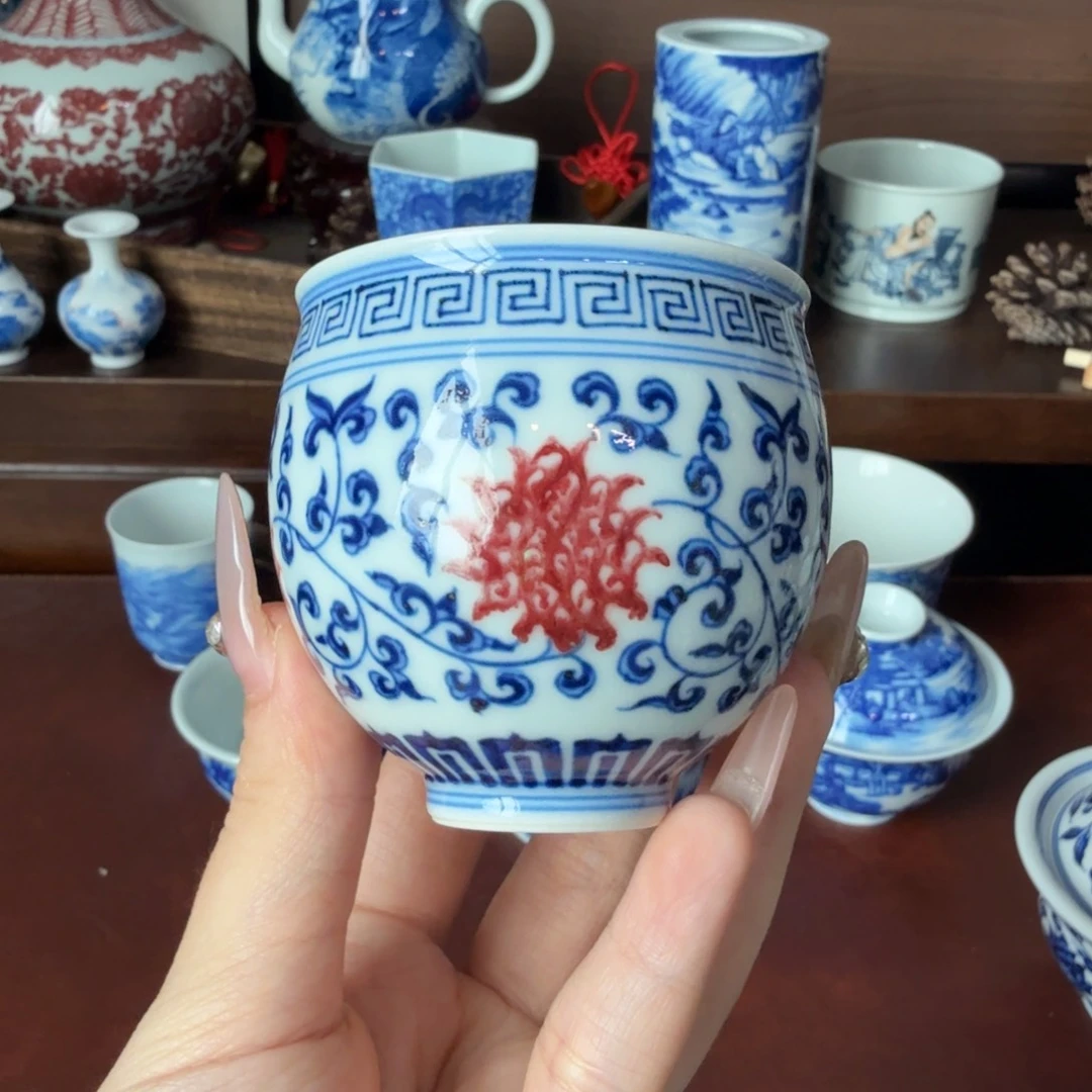 杯反****牛景德镇全手绘瓷器