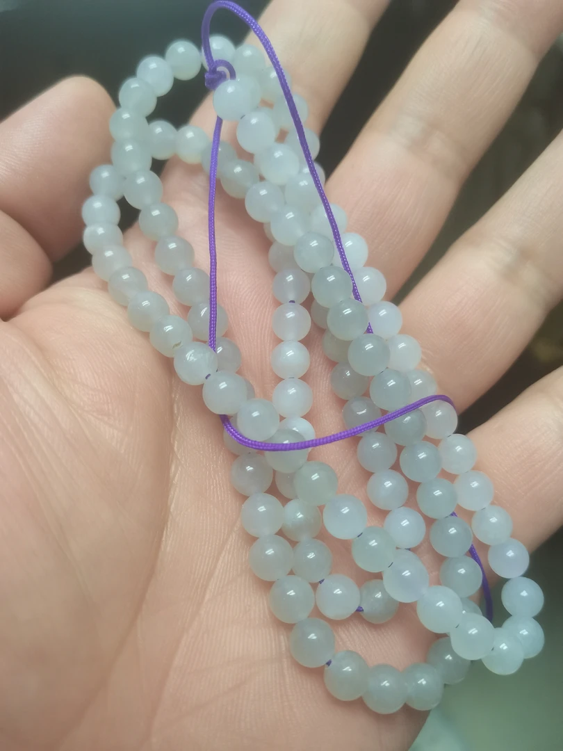 和田玉烟紫108项链