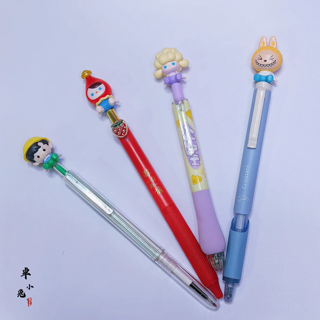 手作正版PopMart泡泡玛特萌粒中性笔手帐笔