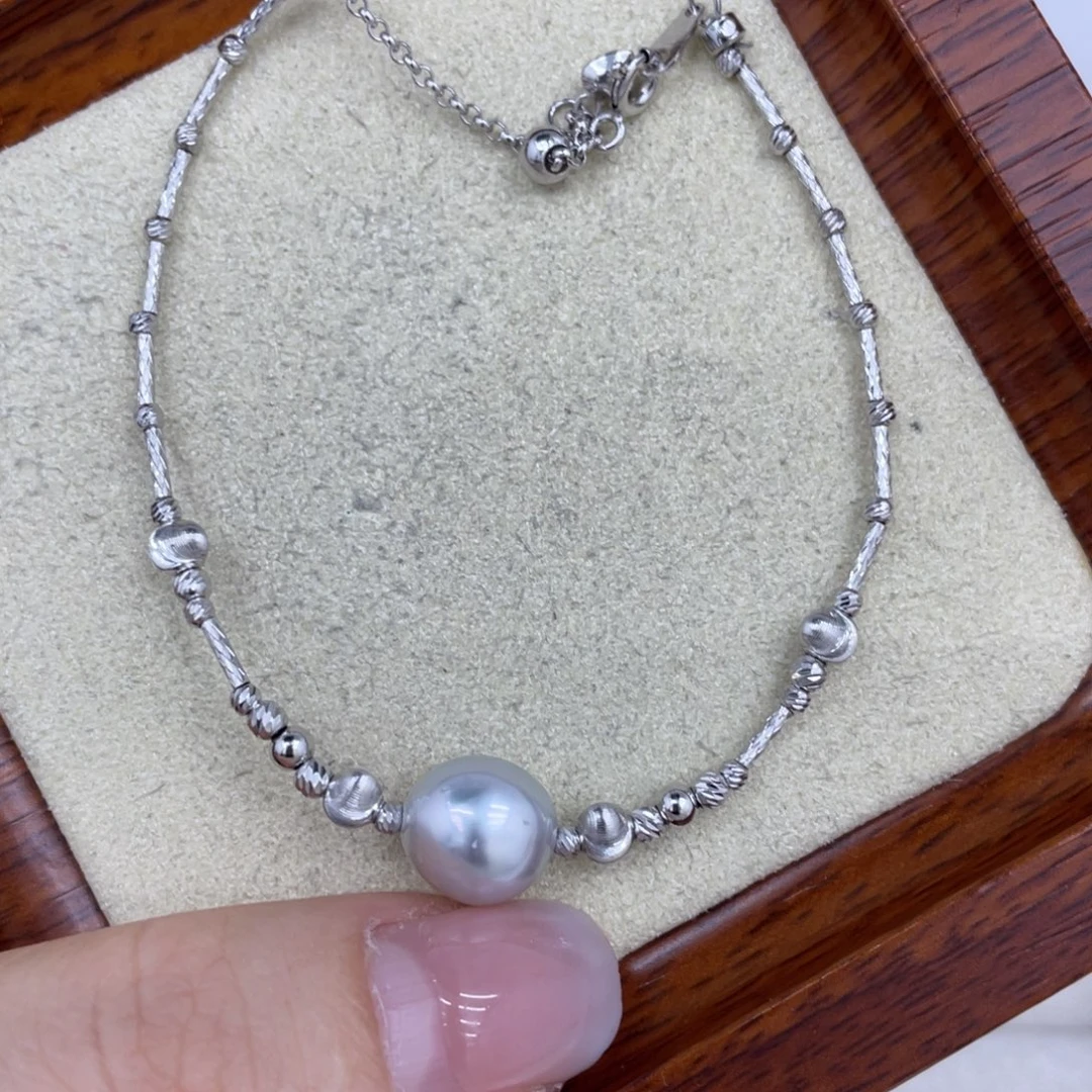 海水珍珠银S925镶嵌手绳