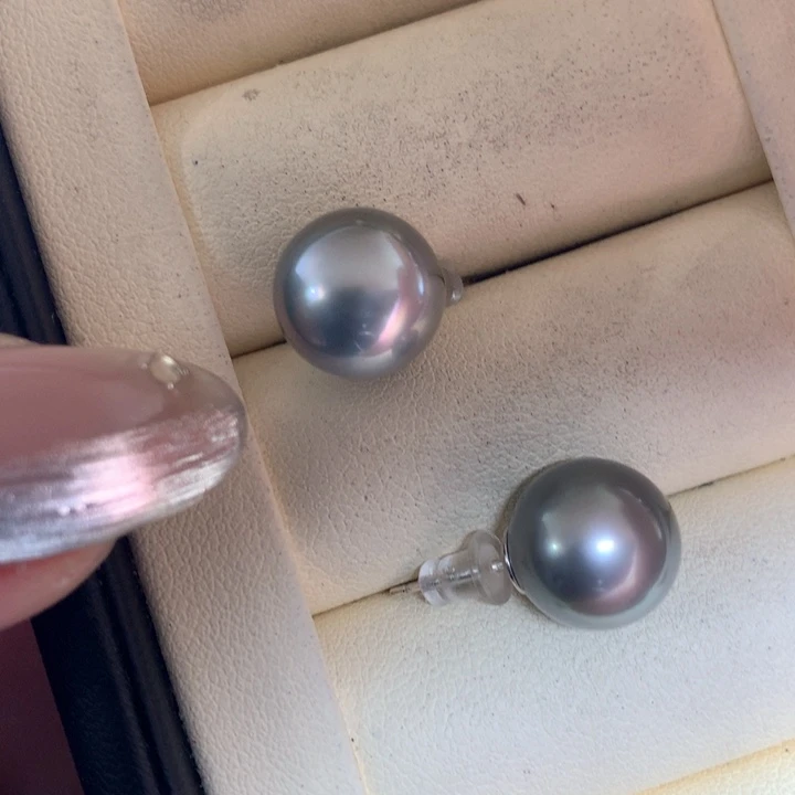 银S925镶嵌耳饰海水珍珠