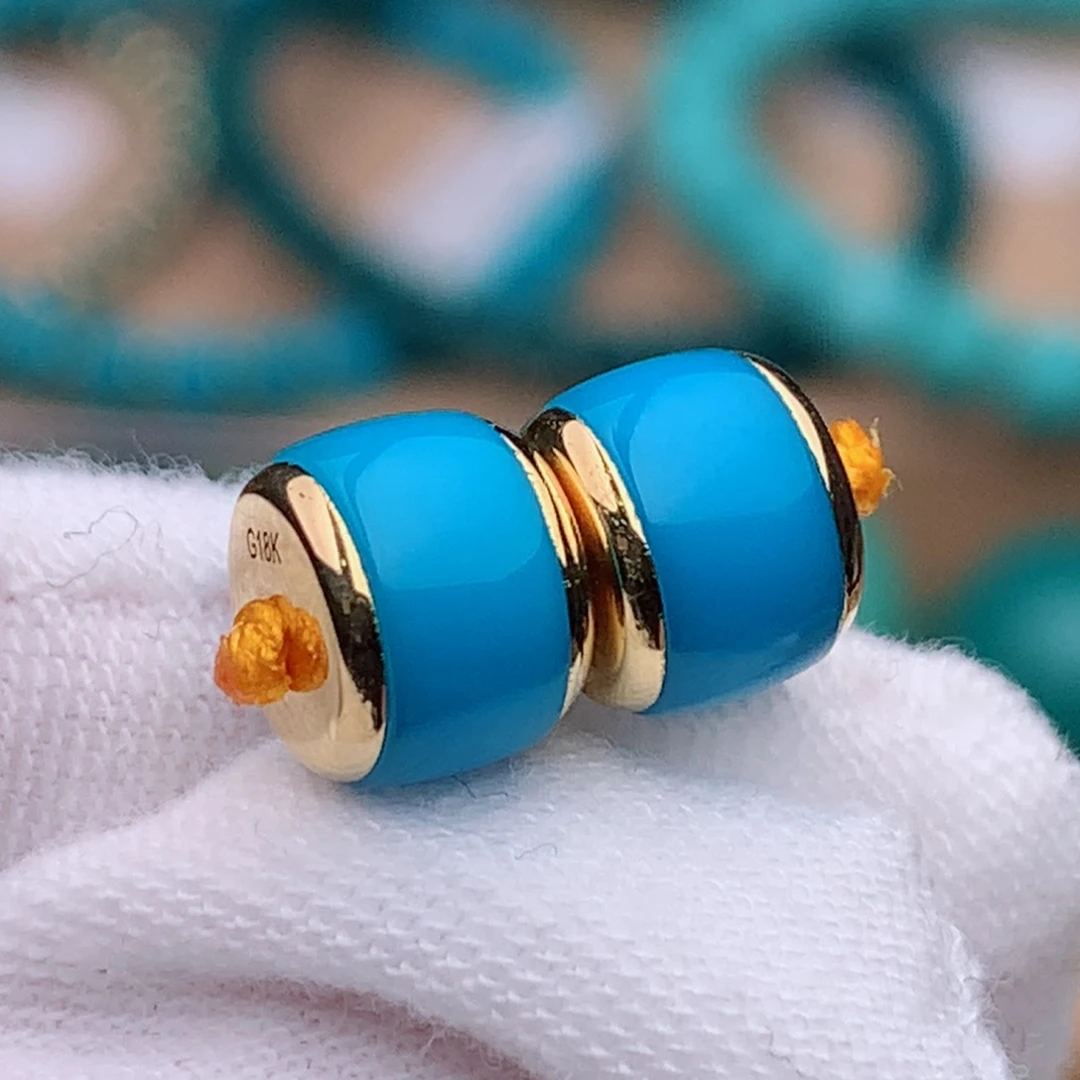 18K金镶嵌绿松石珠宝奇石?**木