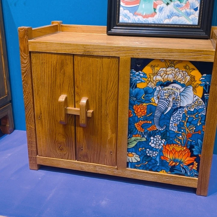 木瓷板画艺术作品孤品大尺寸茶水柜