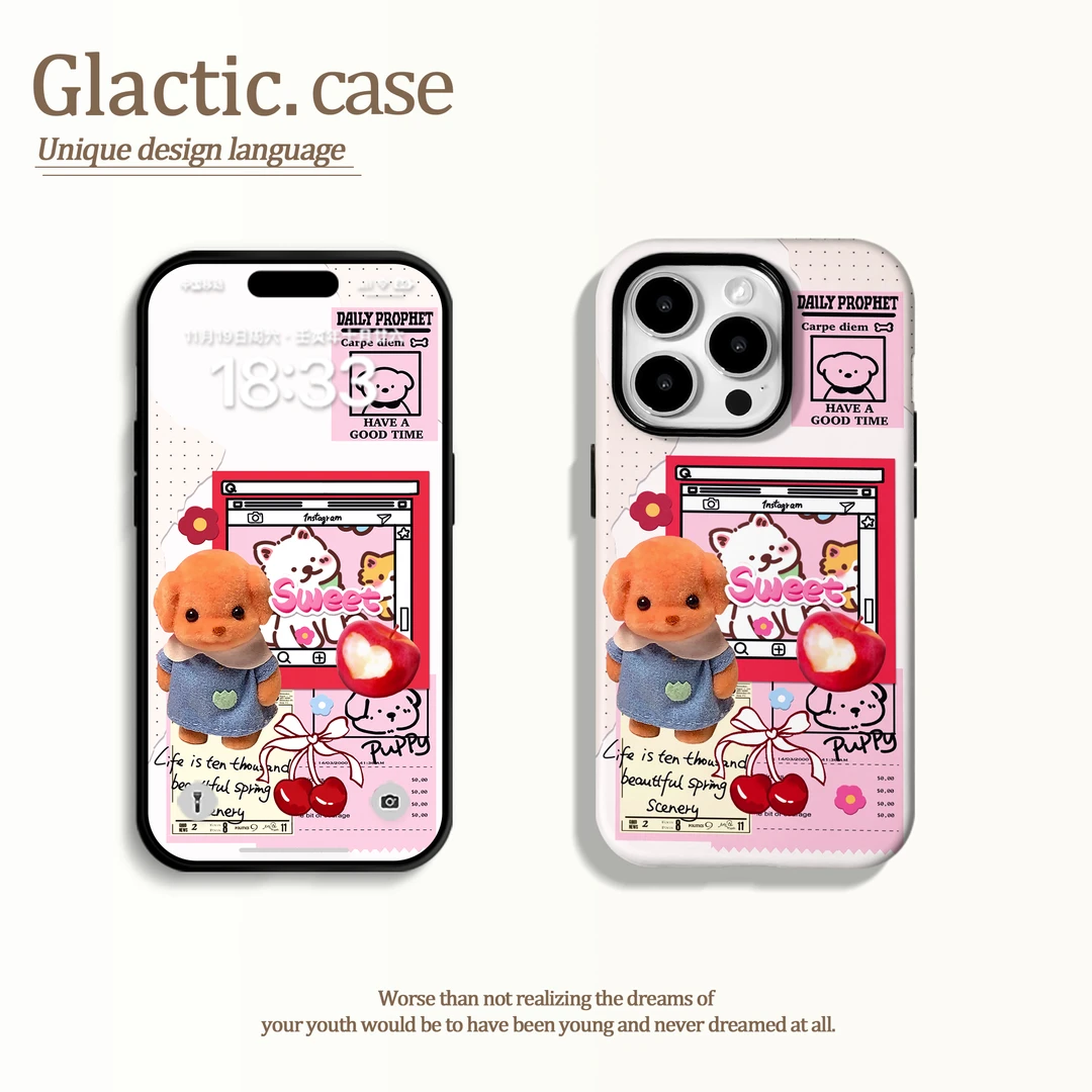 适用于苹果16华为OPPO小米VIVO高颜值简约二合一菲林手机壳GA1256