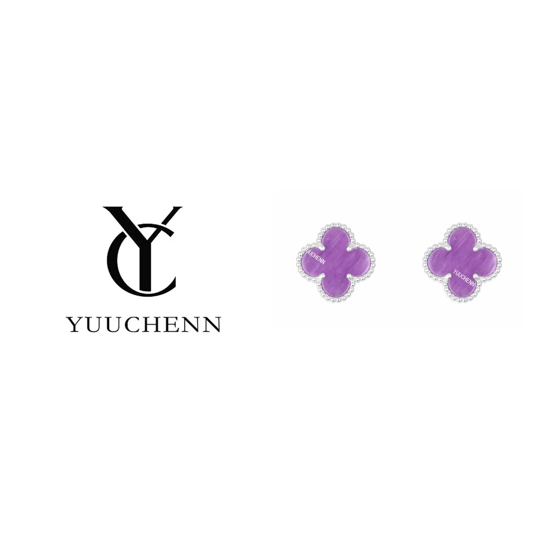 铜合金贝壳耳饰 YUUCHENN 【Aihambra】 镀K金 个性轻奢女士耳钉