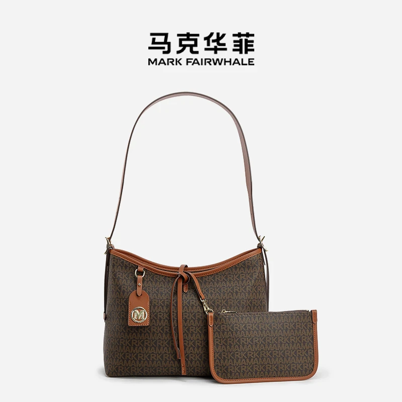 马克华菲简约时尚手提 女包通勤单肩托特包百搭腋下印花