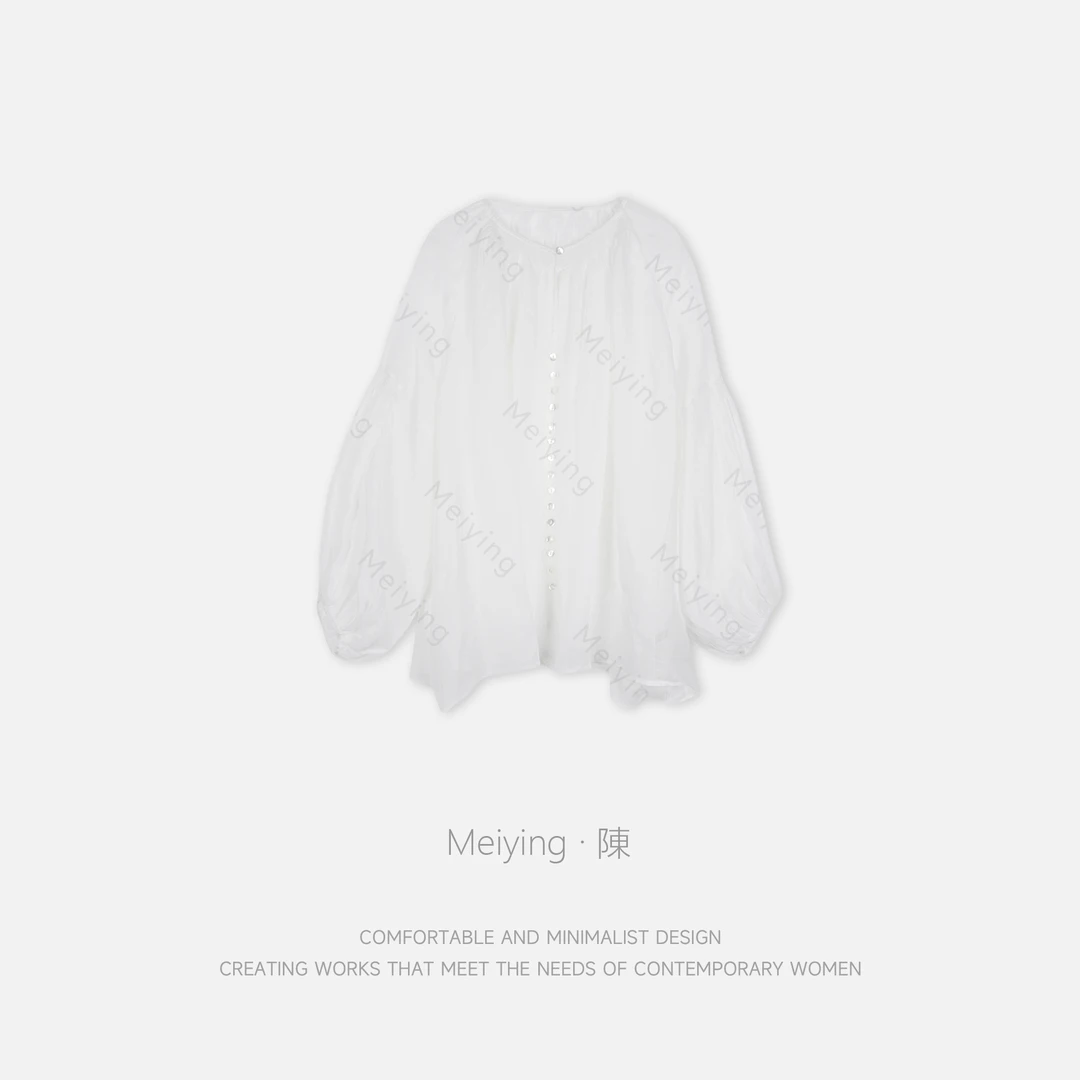 Meiying-2025A/W秋季新品”白栀茉莉“100苎麻松弛衬衫YA5XC010