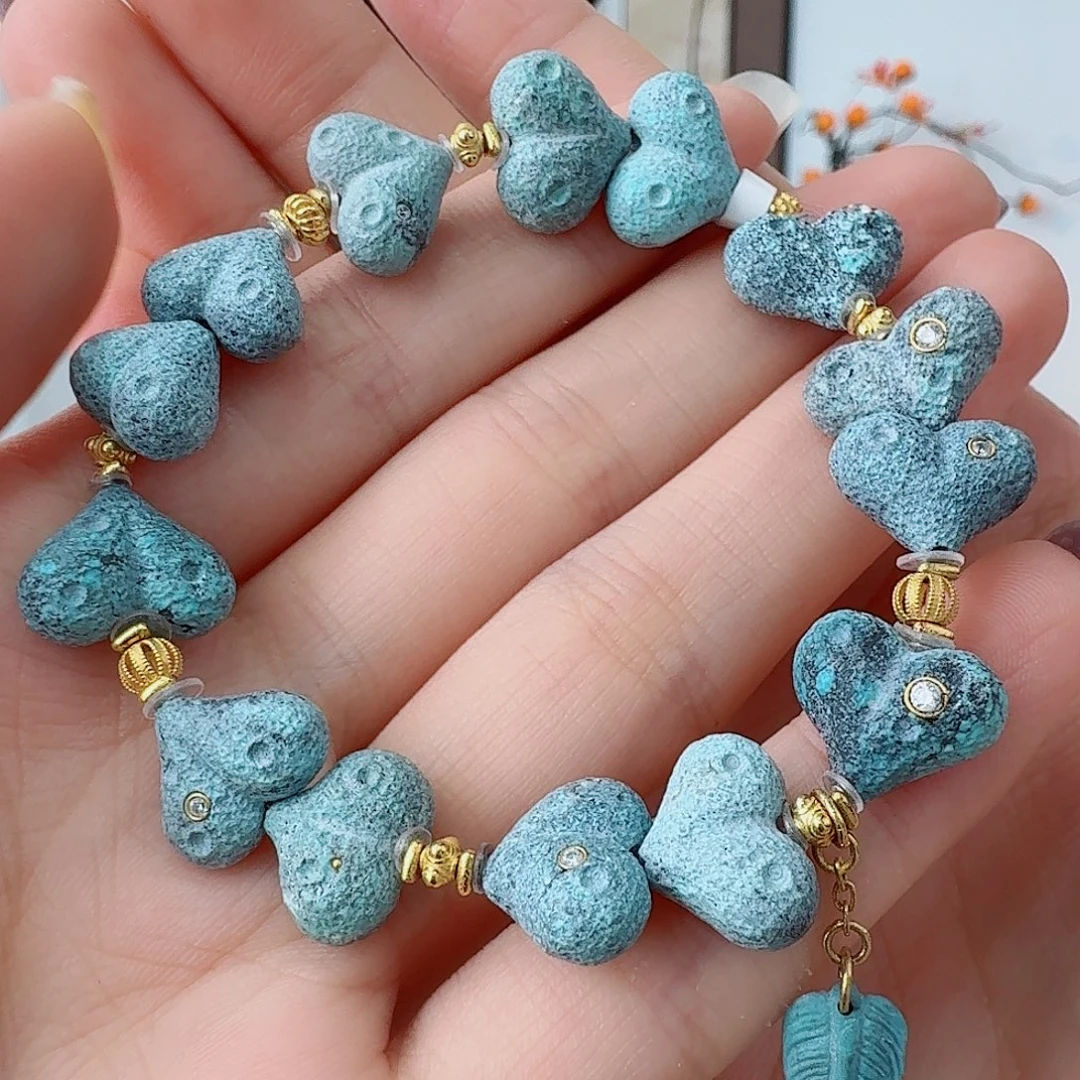 绿松石18K金镶嵌珠宝奇石