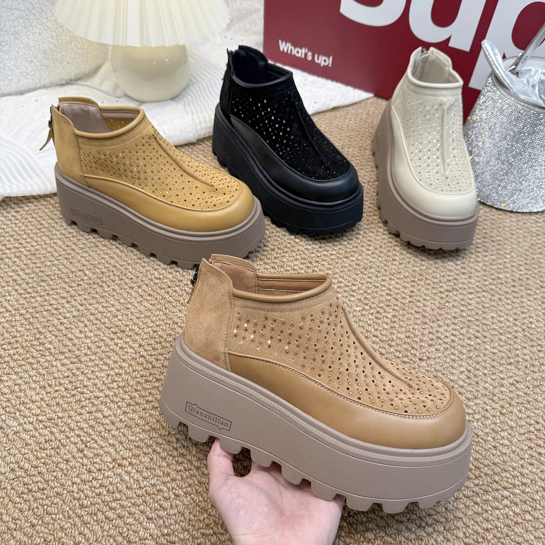 千之恋S欧若风增高7CM2025春季新款休闲时尚百搭厚底气质女鞋5736