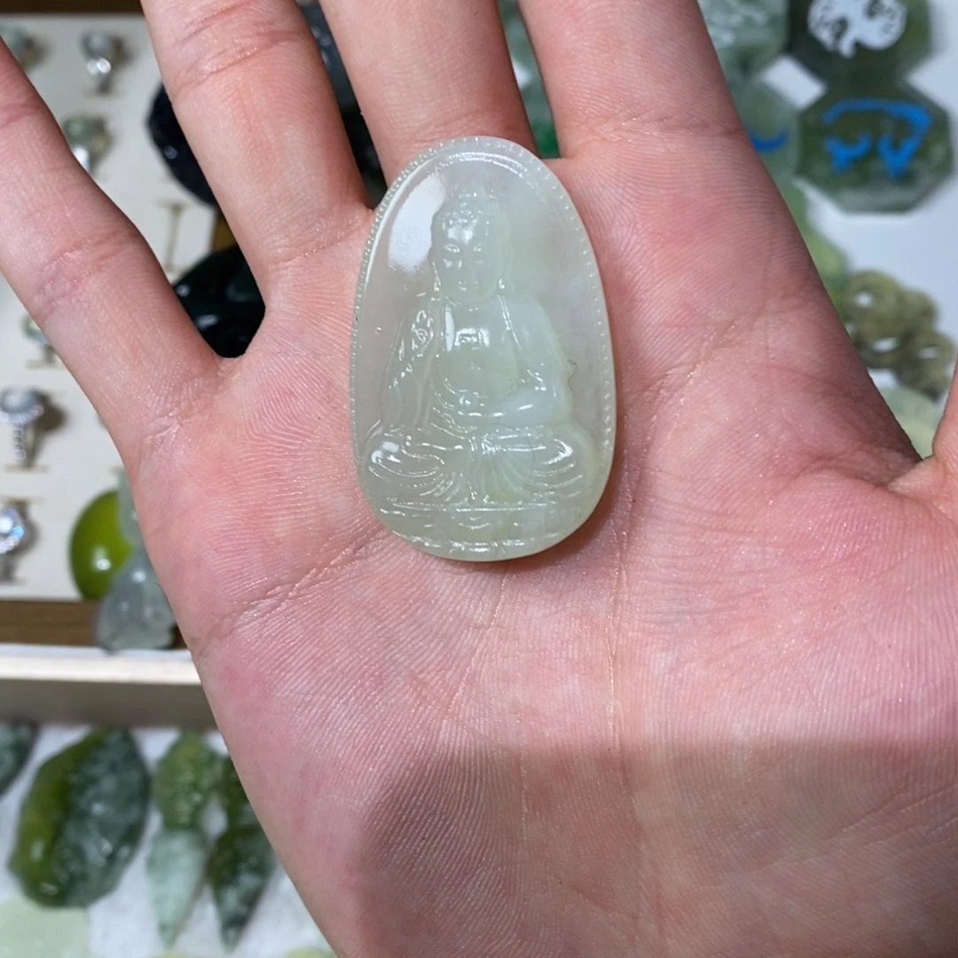 未镶嵌岫玉吊坠(不含链)阿弥陀