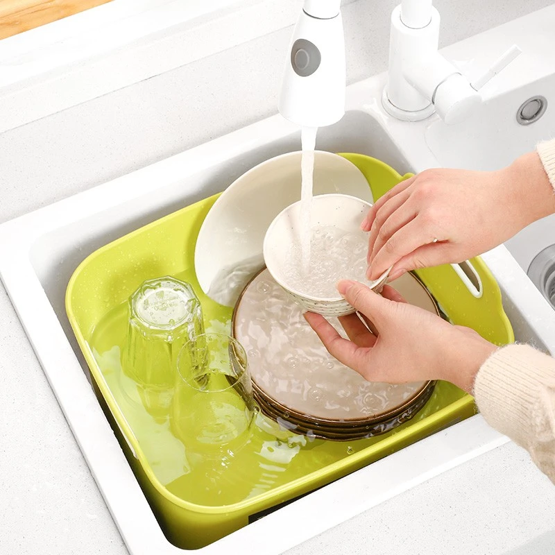 家之物语韩国进简约厨房用口洗菜沥水篮家用大容量碗碟筷子收纳篮