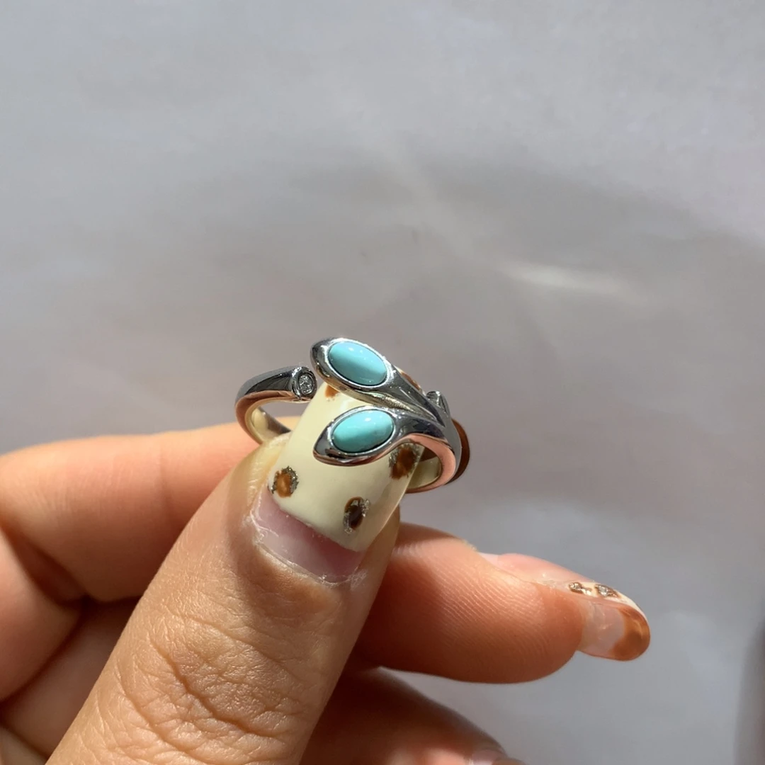 绿松石戒指银S925镶嵌